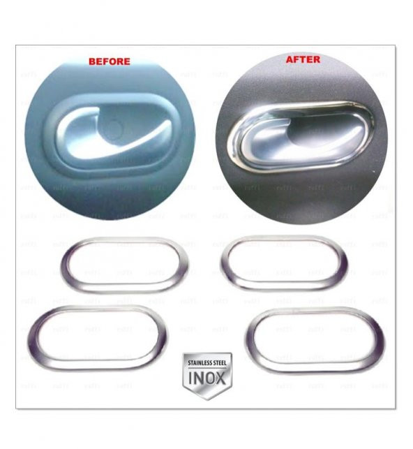 FAMS OTO AKSESUAR Renault Megane 2 Krom İç Kapı Kolu Çerçeve 4 kapı 2002 - 2009 P.ÇELİK ürün görseli 1