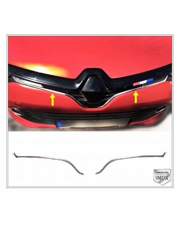 FAMS OTO AKSESUAR Renault Clio 4 Krom Ön Panjur Çıtası U Formlu  2012-2016 P.ÇELİK ürün görseli 1