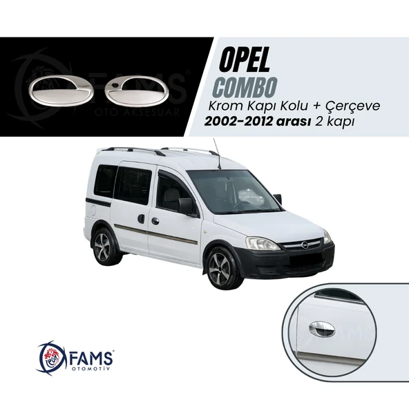 FAMS OTO AKSESUAR Opel Combo Krom Kapı Kolu+Çerçeve 2 Kapı 2002-2012 P. Çelik ürün görseli 1