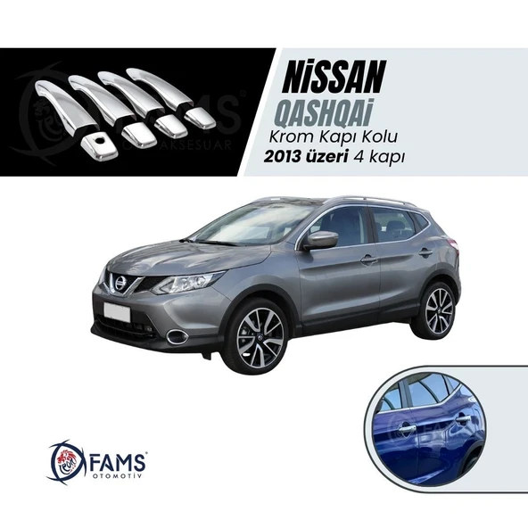 FAMS OTO AKSESUAR Nissan Qashqai Krom Kapı Kolu 4 Kapı 2013 Üzeri P. ÇELİK ürün görseli 1