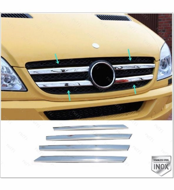 FAMS OTO AKSESUAR Mercedes Sprinter W906 Krom Ön Panjur 4 prç. 2006-2013 P.Çelik ürün görseli 1