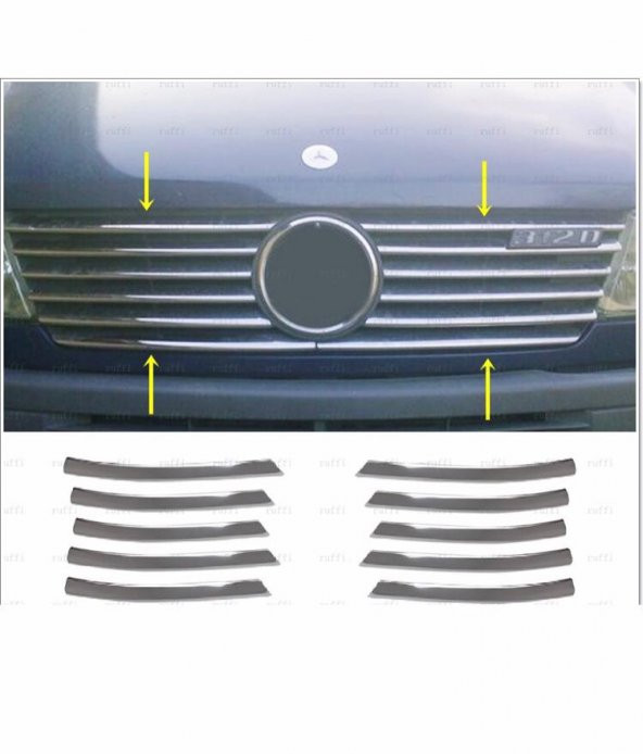 FAMS OTO AKSESUAR Mercedes Sprinter W901 Krom Ön Panjur 12 Prç, 1995-2000 P, Çelik ürün görseli 1
