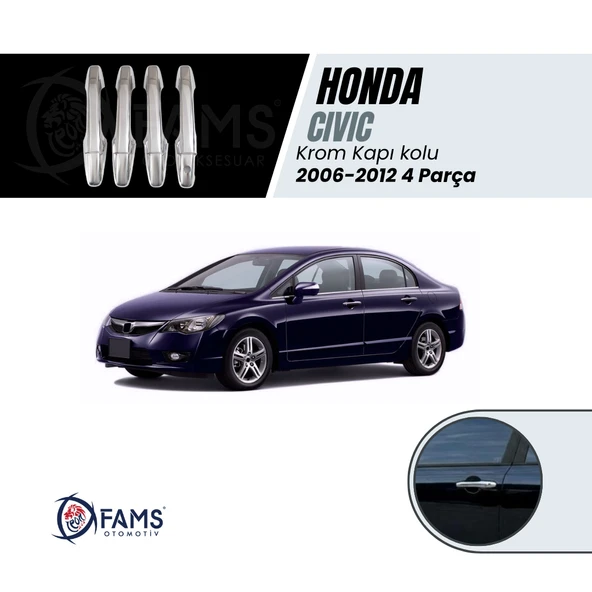 Honda Civic Krom Kapı Kolu 4 Kapı 2006-2012 P. Çelik ürün görseli 1