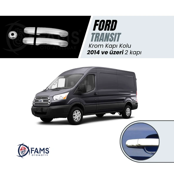 FAMS OTO AKSESUAR Ford Transit Krom Kapı Kolu 2 Kapı 5 Parça 2014 Üzeri P. Çelik ürün görseli 1