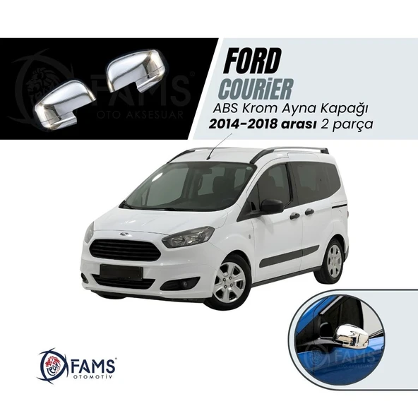 FAMS OTO AKSESUAR Ford Tourneo Courier ABS Krom  Ayna Kapağı 2 prç 2014-2018  arası ürün görseli 1