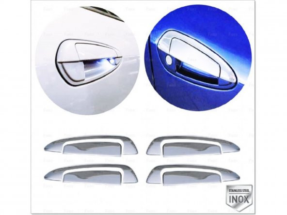 FAMS OTO AKSESUAR Fiat Grande Punto Krom Kapı Kolu 4 Kapı 8 parça 2005 ve üzeri Paslanmaz Çelik ürün görseli 1