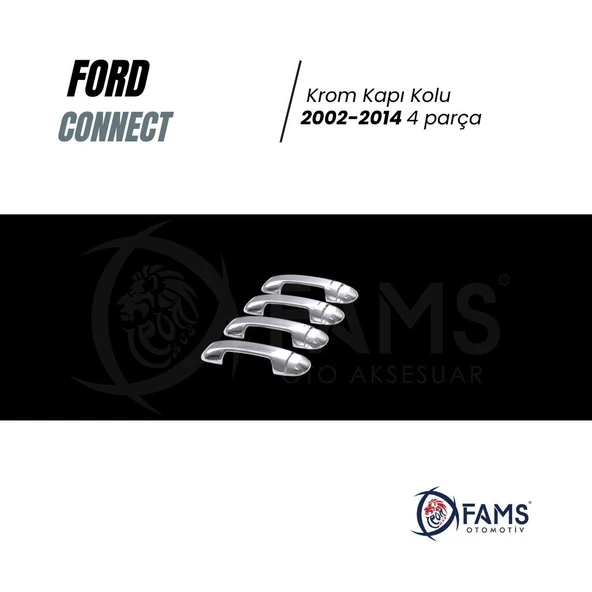 FAMS OTO AKSESUAR Ford Connect Krom Kapı Kolu 4 kapı 2002-2014 P. Çelik ürün görseli 1