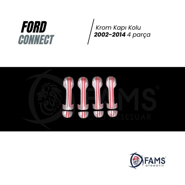 FAMS OTO AKSESUAR Ford Connect Krom Kapı Kolu 4 kapı 2002-2014 P. Çelik - Resim 2