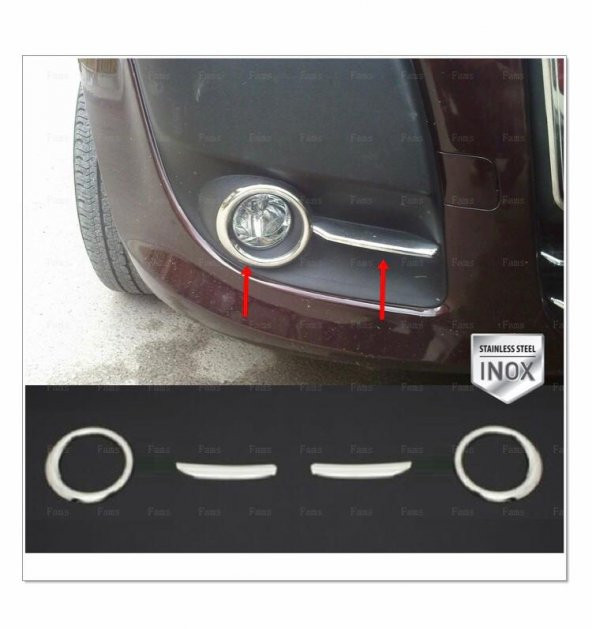 FAMS OTO AKSESUAR Fiat DOBLO Krom Sis Çerçeve + Kaş 4 prç P.ÇELİK 2010-2015 ARASI ürün görseli 1