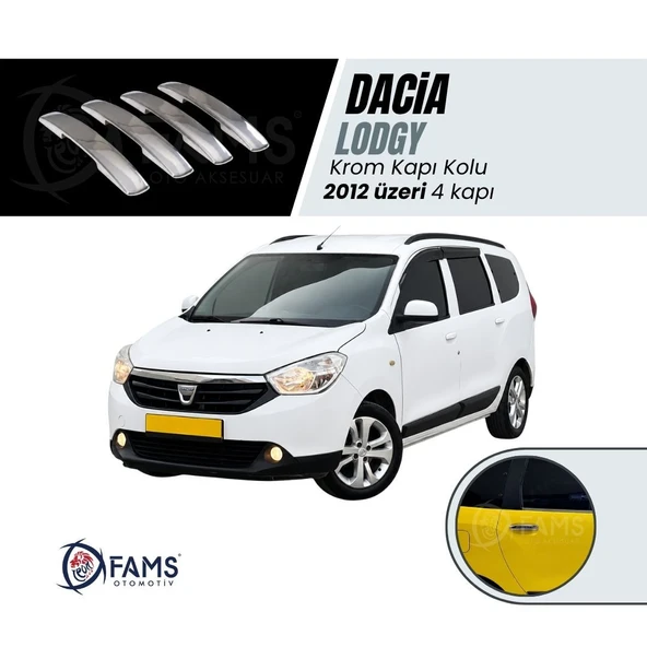 FAMS OTO AKSESUAR Dacia Lodgy Krom Kapı Kolu 4 Kapı 2012 Üzeri Paslanmaz Çelik ürün görseli 1