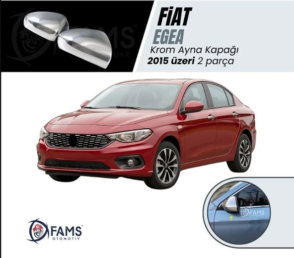 FAMS OTO AKSESUAR Fiat EGEA Krom Ayna Kapağı 2 parça PASLANMAZ ÇELİK 2015 üzeri ürün görseli 1