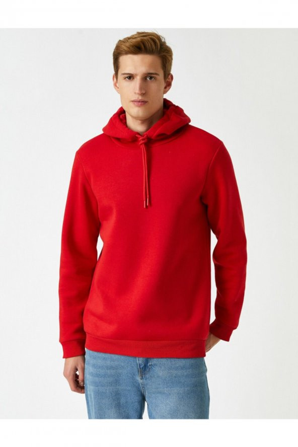 Basic Kapşonlu Sweatshirt - Resim 7