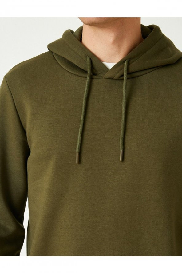 Basic Kapşonlu Sweatshirt - Resim 12