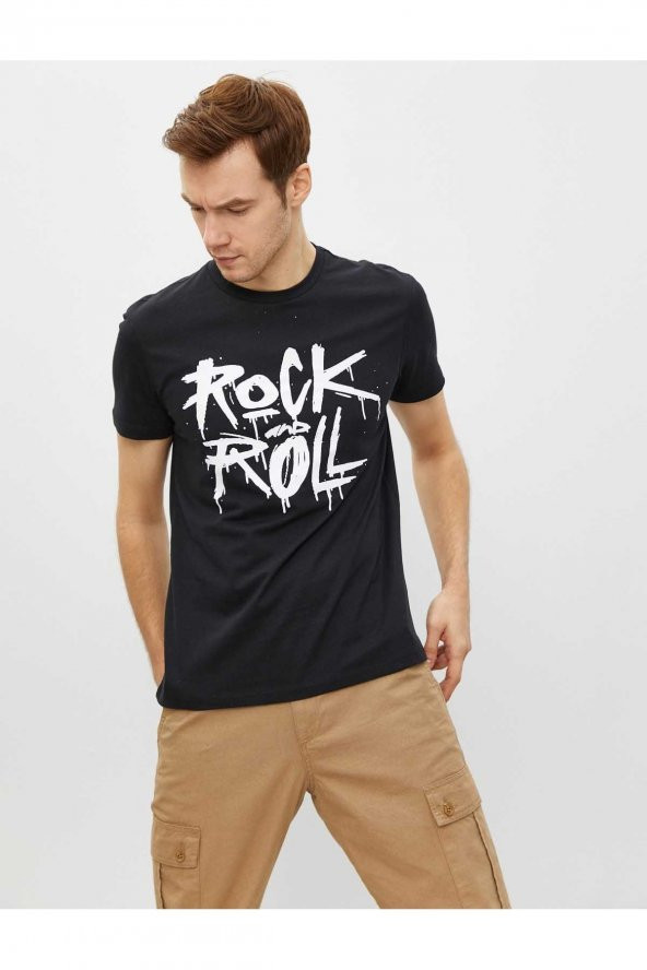 Erkek T-shirt Siyah 1yam11827lk ürün görseli 1