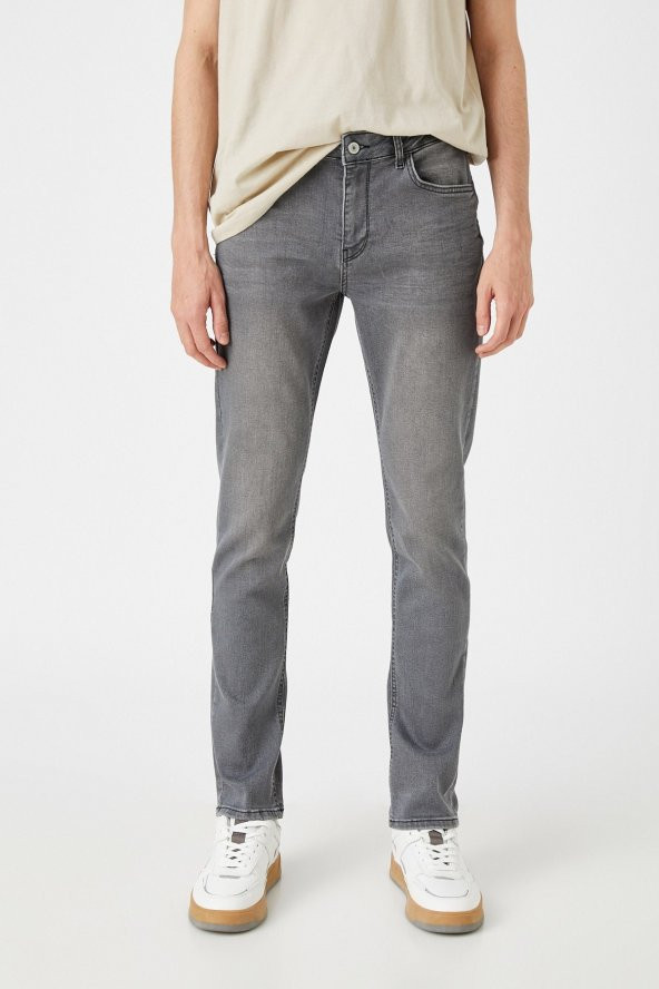Erkek Gri Pantolon 1YAM43017LD - Resim 3