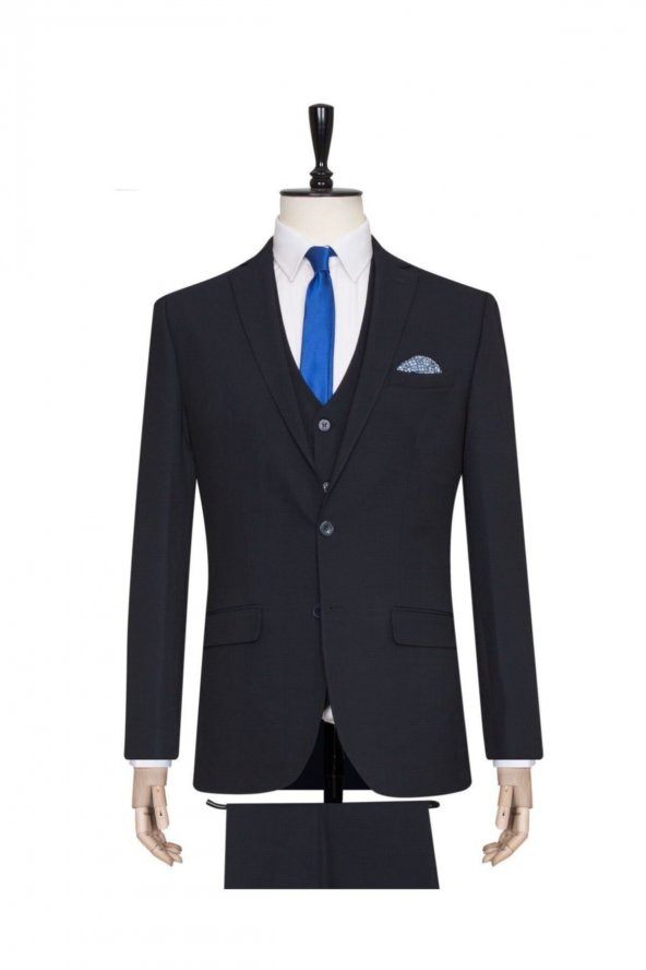 Yelekli Slim Fit Takım Elbise - Resim 2