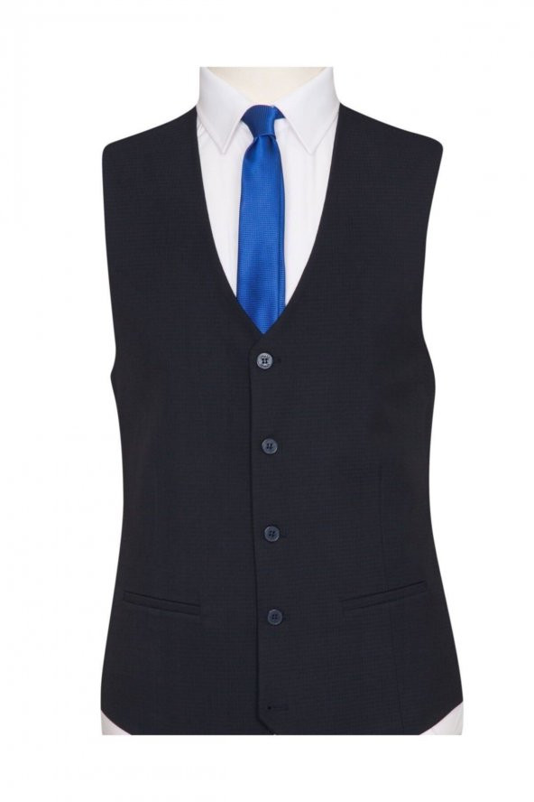 Yelekli Slim Fit Takım Elbise - Resim 3