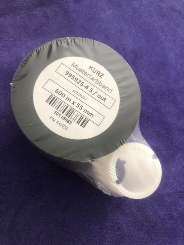 Kurz 995925-4.5 / Out Siyah Wax Ribon 600m x 55mm - Termal Transfer Baskı Kağıdı Wax Ribbon ürün görseli 1