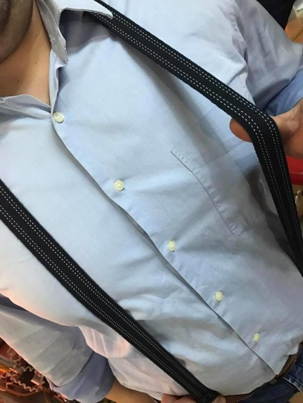 Düğmeli Tarz Derili Pantolon Askı 10 Adet - Çocuk Yetişkin Pantolon Askı ürün görseli 1