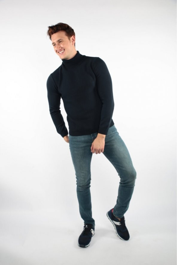 BLUES MODA Erkek Boğazlı Kazak - Resim 3