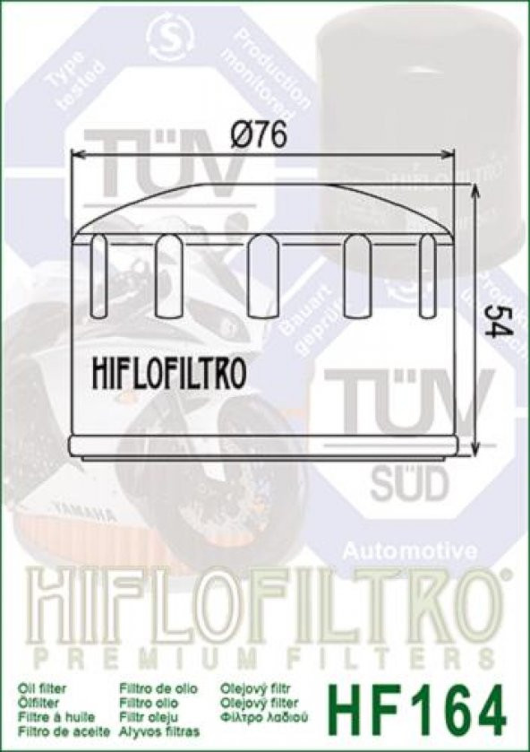 Hiflo Hf164 2014-2022 BMW R Nine T Pure Uyumlu Yağ Filtresi ürün görseli 1