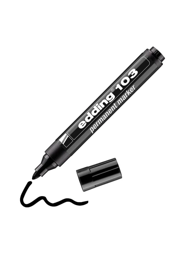 Eddıng Permanent Markör Siyah Kalıcı işaretleyici Marker Kalem Metal Plastik Cam (10 Lu Paket) ürün görseli 1