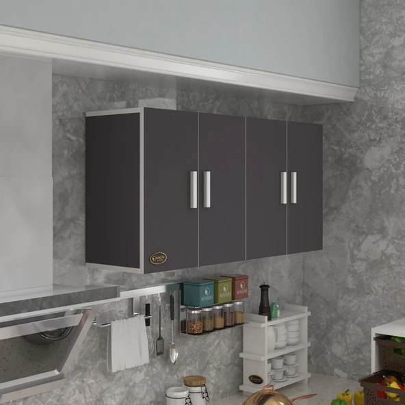 Kenzlife hazır mutfak merta gri 060*120*22 mutfak banyo dolabı kapaklı raflı ürün görseli 1