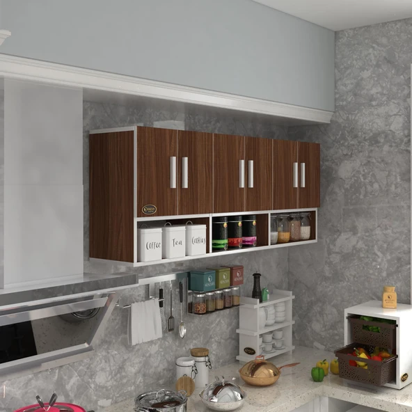 Kenzlife hazır mutfak vice cvz 060*180*22 mutfak banyo dolabı kapaklı raflı ürün görseli 1