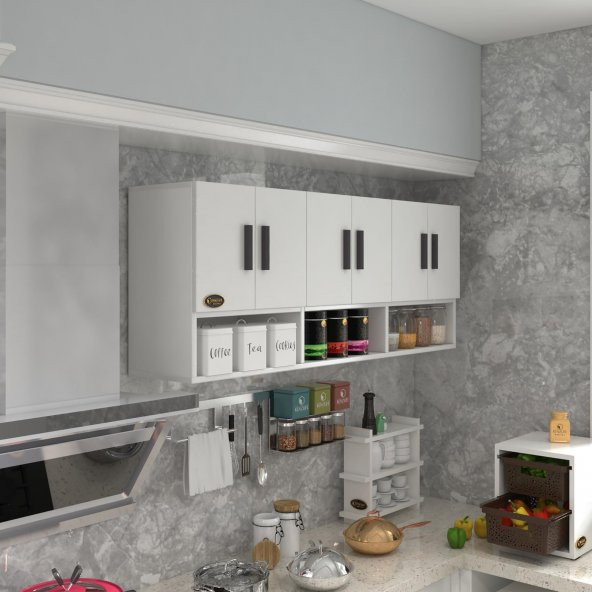 Kenzlife hazır mutfak vice byz 060*180*22 mutfak banyo dolabı kapaklı raflı ürün görseli 1