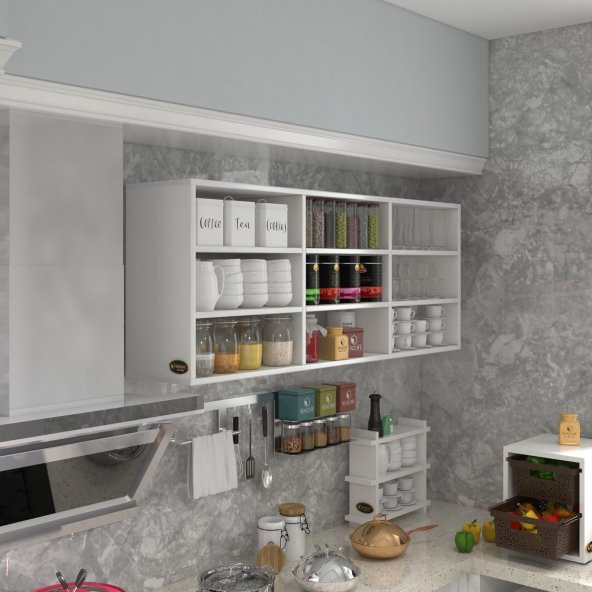 Kenzlife hazır mutfak orela byz 060*150*22 mutfak banyo dolabı kapaksız raflı ürün görseli 1