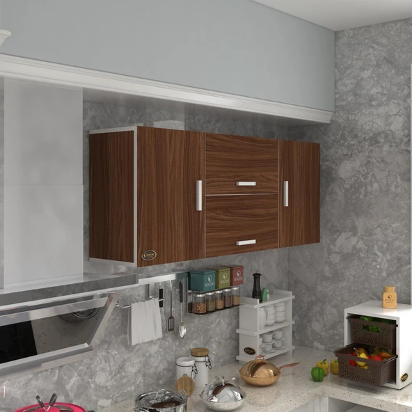 Kenzlife hazır mutfak lucida cvz 060*150*22 mutfak banyo dolabı kapaklı raflı ürün görseli 1