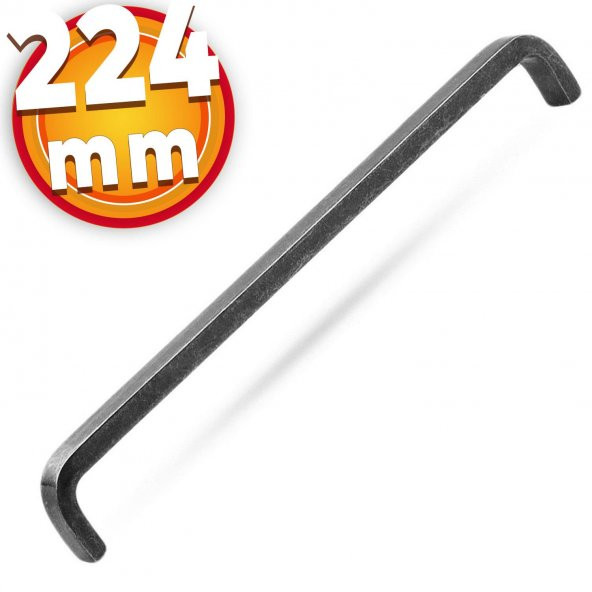 Çekmece Dolap Kapak Kulpu Kulbu 224 mm Antik Gümüş Metal Kulp ürün görseli 1