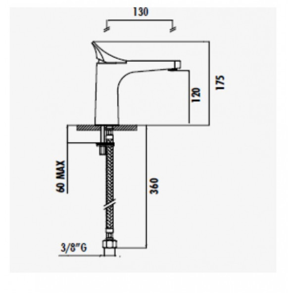 Creavit IF1500 Infinity Lavabo Armatürü - Resim 2