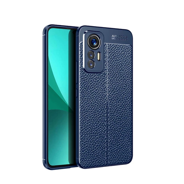 Vendas Xiaomi Mi 12 Lite Uyumlu Deri Desenli Niss Dikiş Tasarımlı Darbe Dirençli Silikon Kılıf ürün görseli 1