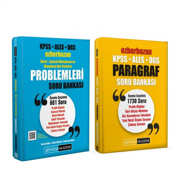 Pegem Yayınları Ezberbozan Paragraf ve Problemler Soru Bankası Seti 2 Kitap ürün görseli 1
