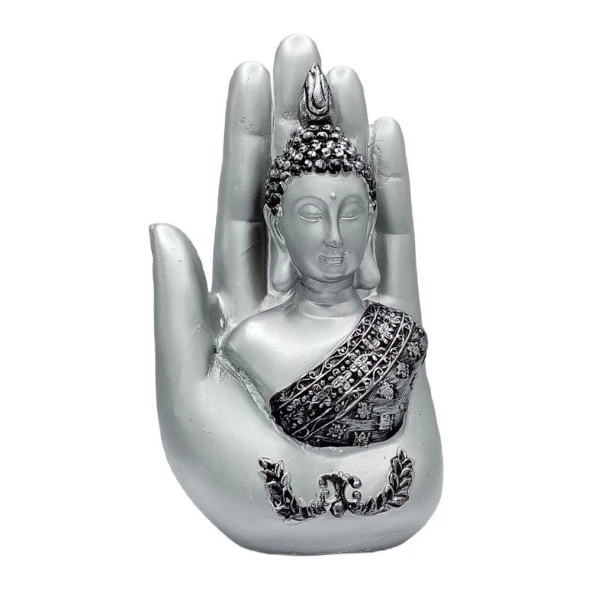 Shakyamuni Amitabha Buda Eli Gümüş Biblo 18 cm ürün görseli 1