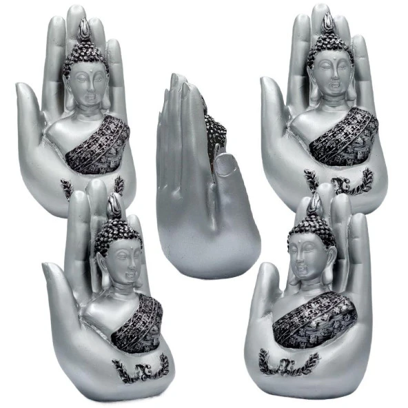 Shakyamuni Amitabha Buda Eli Gümüş Biblo 18 cm - Resim 4