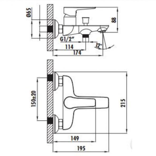 Creavit NR2500 Nero Banyo Armatürü - Resim 2