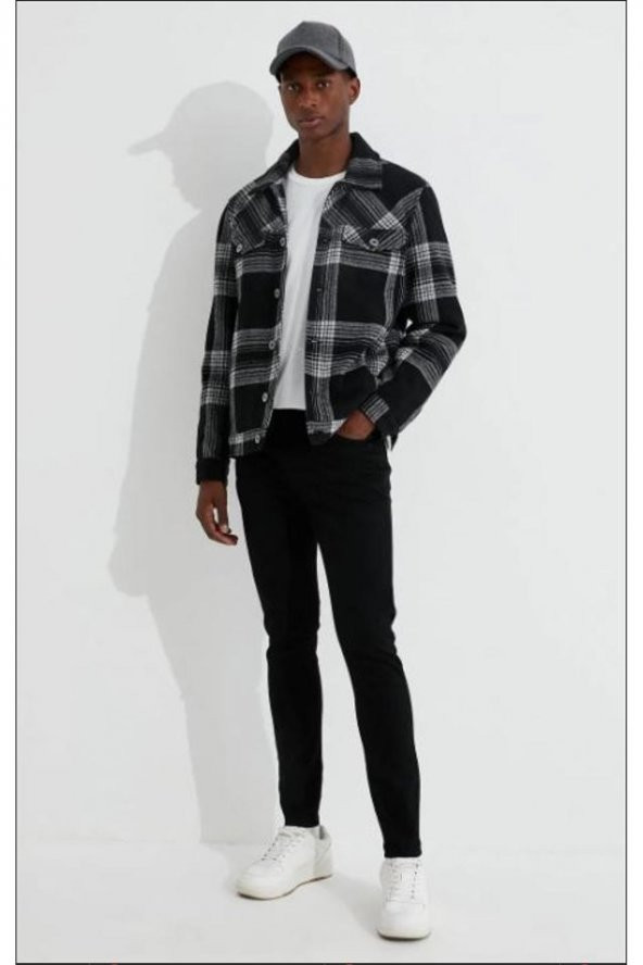KOTON MİCHAEL REAL DARK BLACK DÜZ SİYAH SLİM FİT LİKRALI JEAN DENİM KOT PANTOLON ürün görseli 1