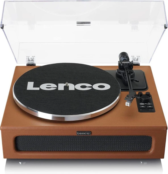 Lenco LS-430BN 4 DAHİLİ HOPARLÖRLÜ BLUETOOTHLU PİKAP PLAK ÇALAR KAHVERENGİ ürün görseli 1