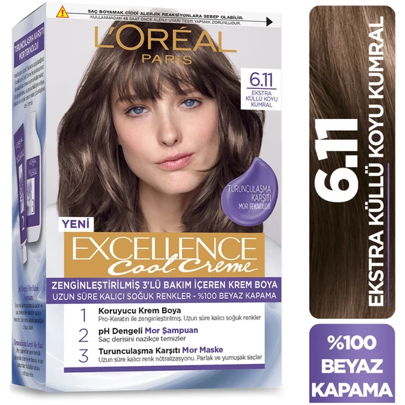 LOR.EXC.COOL SAÇ BOYASI 6/11 KÜLLÜ KOYU KUMRAL ürün görseli 1