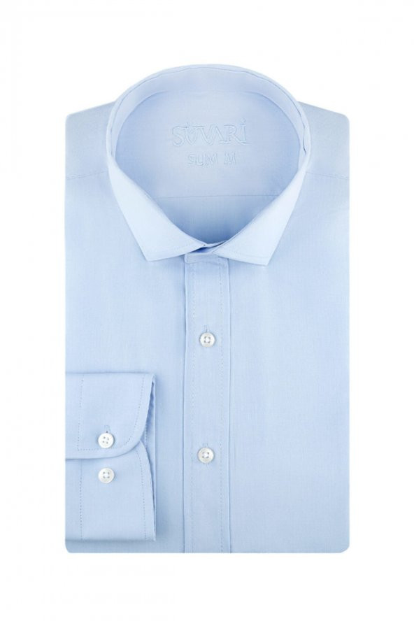 Slim Fit Açık Mavi Erkek Gömlek ürün görseli 1