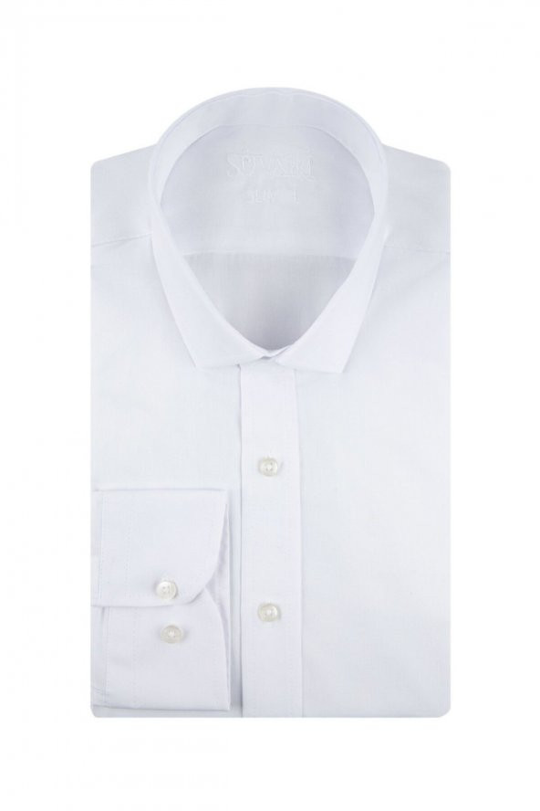 Slim Fit Beyaz Erkek Gömlek ürün görseli 1