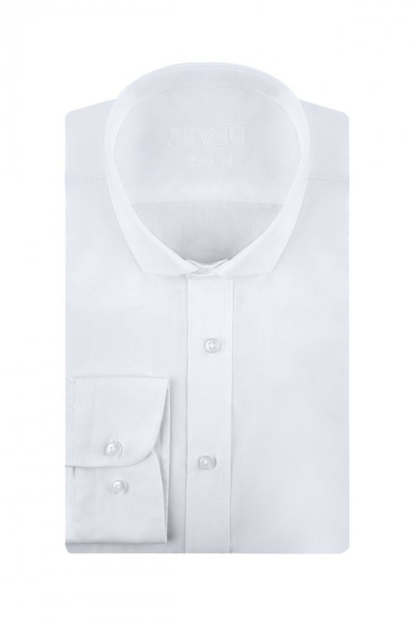 Slim Fit Beyaz Erkek Gömlek ürün görseli 1