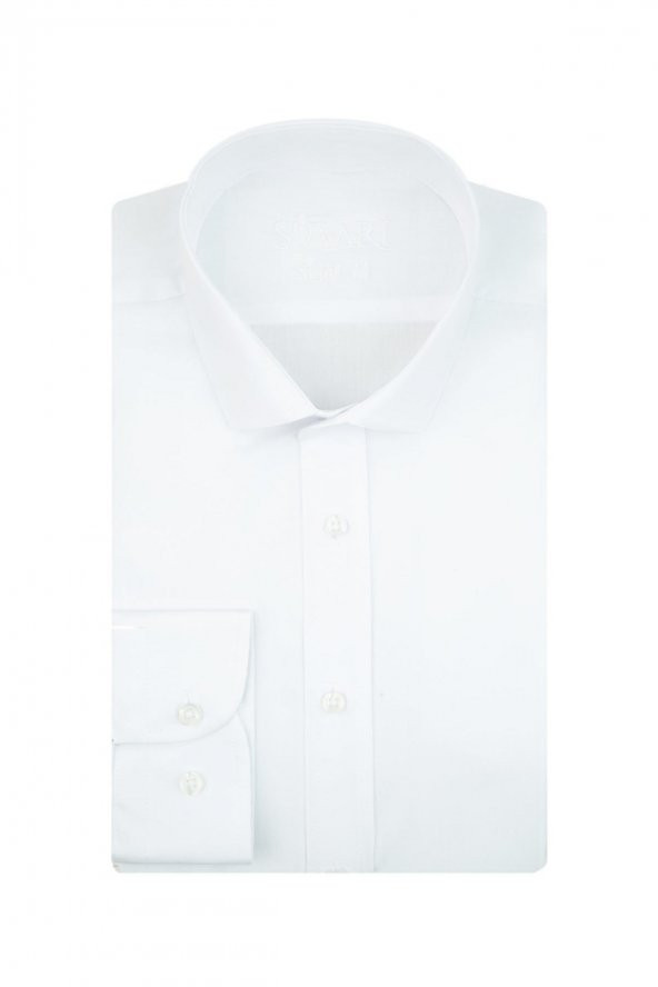 Slim Fit Beyaz Erkek Gömlek ürün görseli 1