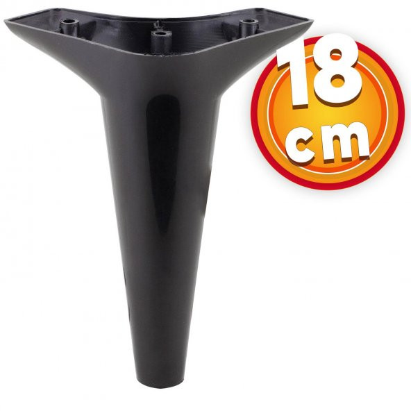 Lüks Mobilya Kanepe Sehpa TV Ünitesi Koltuk Ayağı 18 cm Siyah Baza Ayak ürün görseli 1
