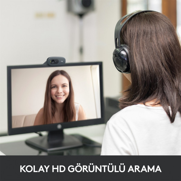 Logitech C270 HD 720P Webcam 960-001063 - Resim 5