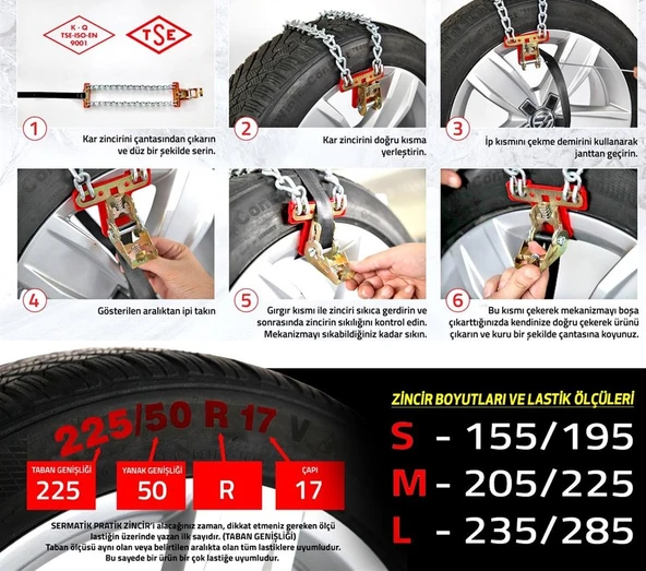 SERMATİK PRATİK KAR ZİNCİRİ SMALL  155 / 195 - Resim 3