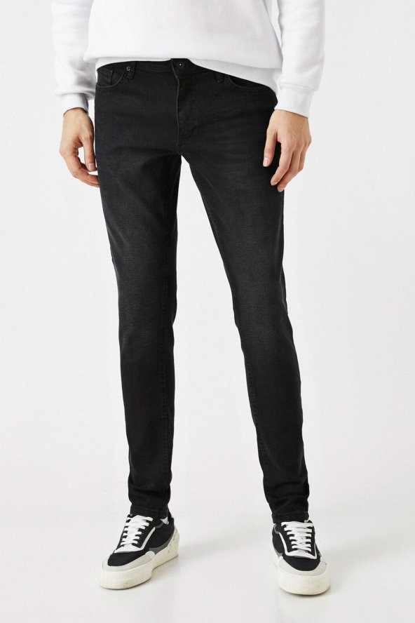 Erkek Siyah Jeans 1YAM43059MD - Resim 3