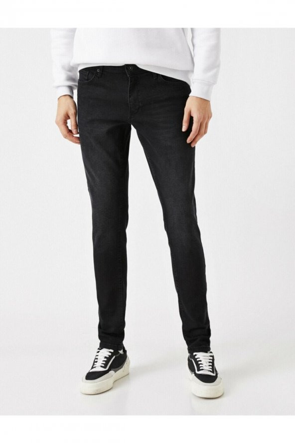 Erkek Siyah Jeans 1YAM43059MD - Resim 8